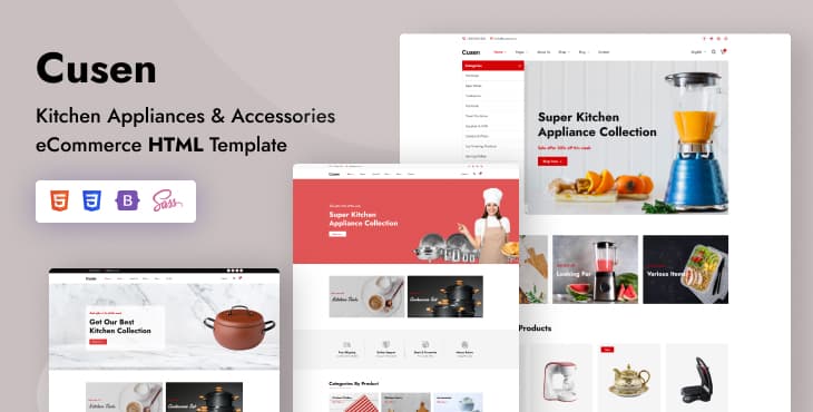 Cusen – Kitchen Appliances & Accessories eCommerce HTML Template