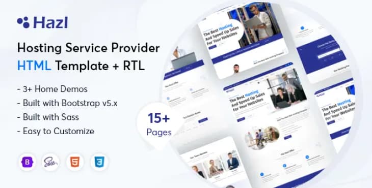 Hazl – Domain Hosting Service Provider HTML Template