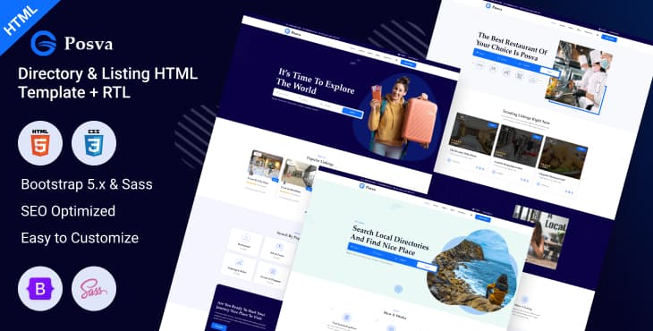 Posva – Directory & Listing HTML Template + RTL