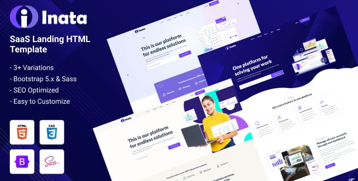 Inata – SaaS Landing HTML Template