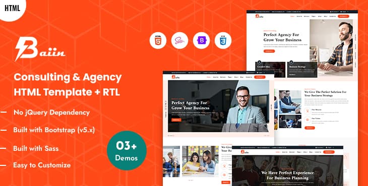 Baiin – Consulting & Agency HTML Template