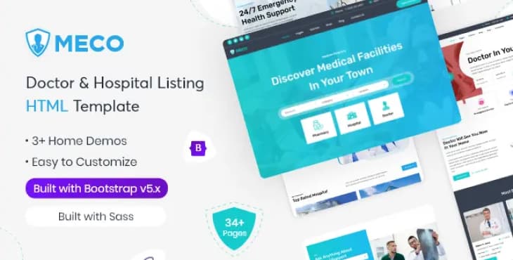 Meco – Doctor & Hospital Listing HTML Template