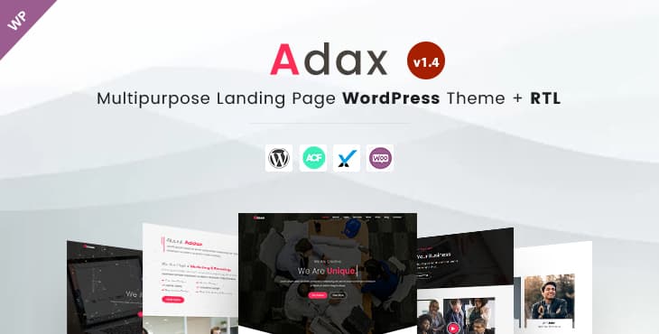 Adax – Multipurpose Landing Page Wordpress Theme