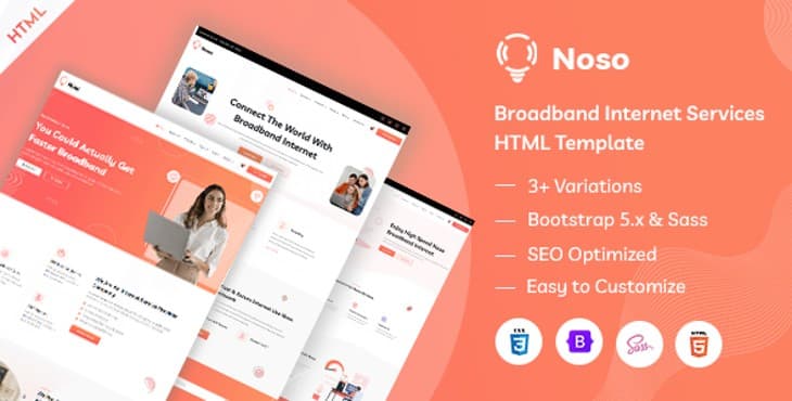Noso – Broadband & Internet Services HTML Template+ RTL