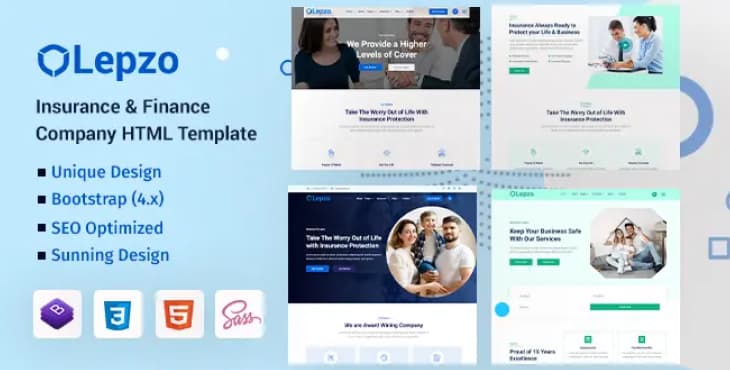 Lepzo – Insurance & Finance Company HTML Template