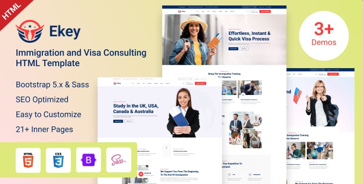 Ekey – Immigration and Visa Consulting HTML Template