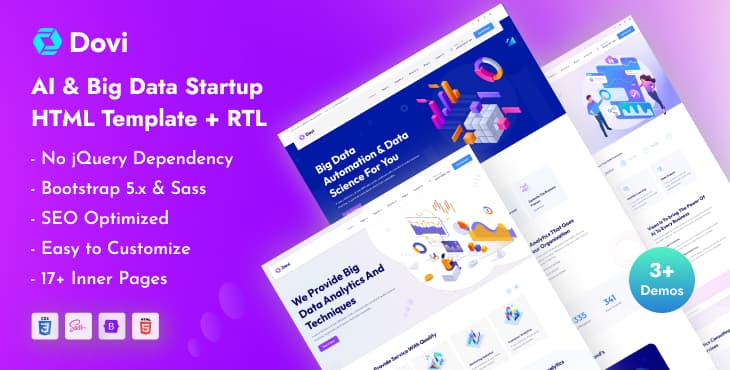 Dovi – AI and Big Data Startup HTML Template