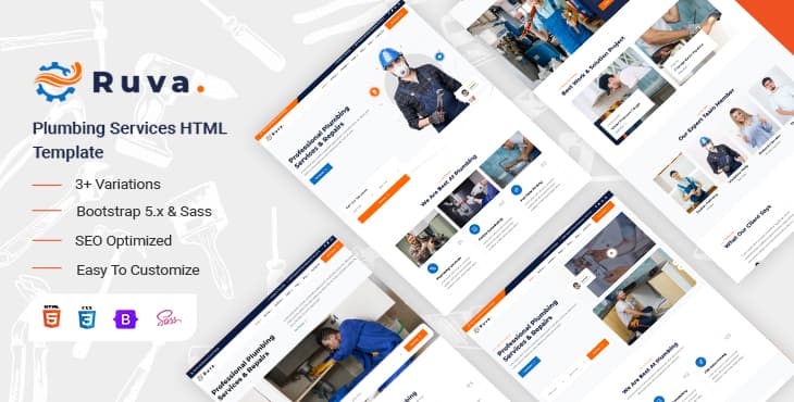 Ruva – Plumbing Services HTML Template
