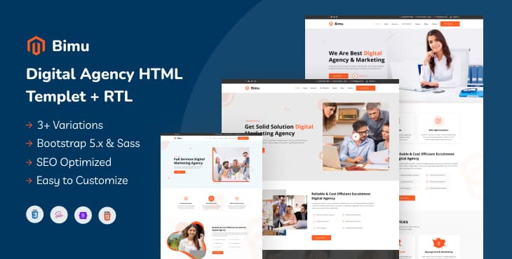 Bimu – Digital Agency HTML Template