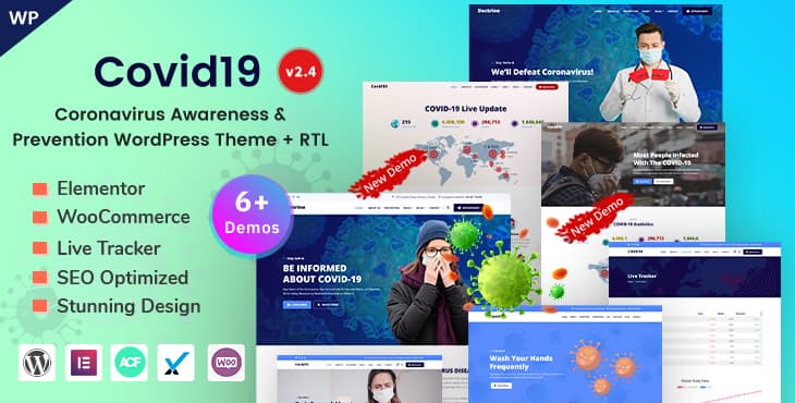 Covid19 – Coronavirus Awareness and Prevention WordPress Theme