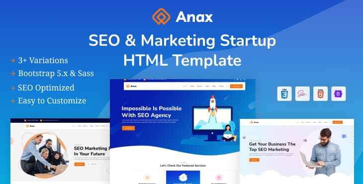 Anax – SEO & Marketing Startup HTML Template