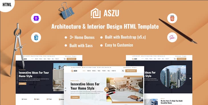 Aszu – Architecture & Interior Design HTML Template