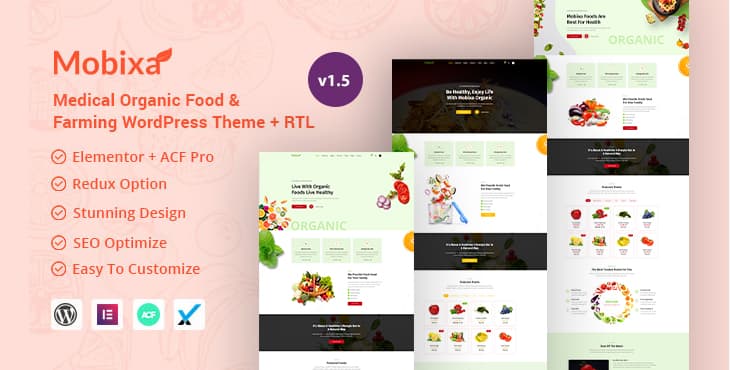 Mobixa – Medical Organic Food and Farming WordPress Theme