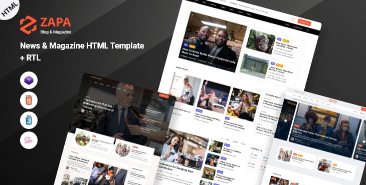 Zapa – News & Magazine HTML Template + RTL