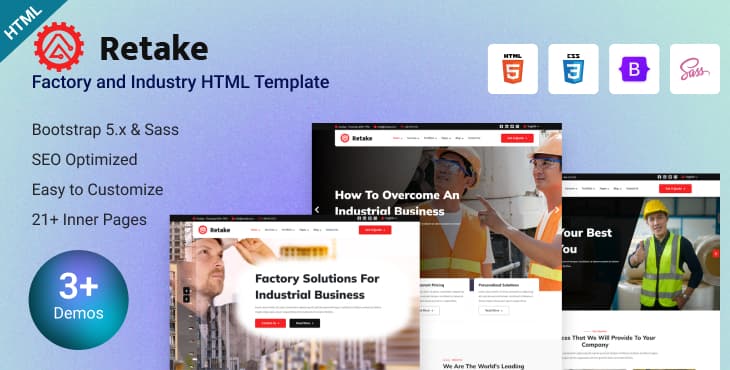Retake – Factory and Industry HTML Template