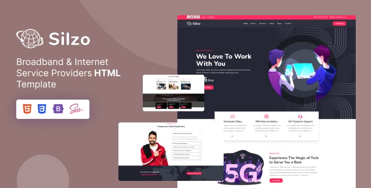 Silzo – Broadband Internet Service Providers HTML Template