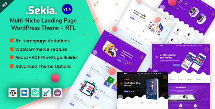 Sekia – Multi-Niche Landing Page WordPress Theme