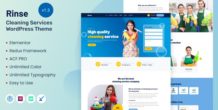 Rinse – Cleaning Services WordPress Theme
