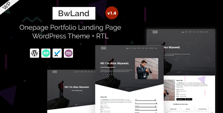 BwLand – Portfolio Landing Page WordPress Theme
