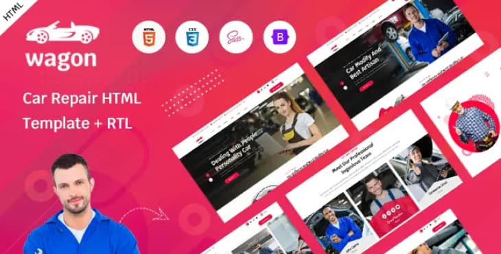 Wagon – Car Repair HTML Template + RTL