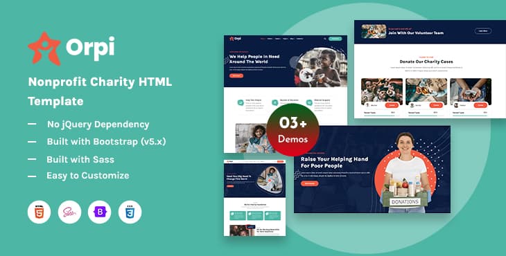 Orpi – Nonprofit Charity HTML Template