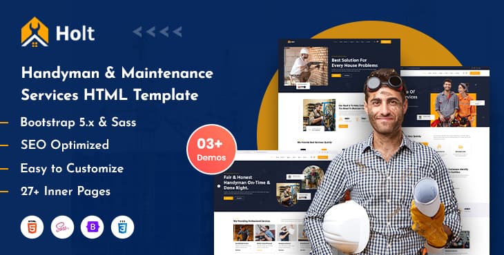 Holt – Handyman & Maintenance Services HTML Template