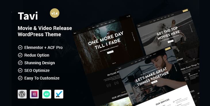 Tavi – Movie and Video Release WordPress Theme