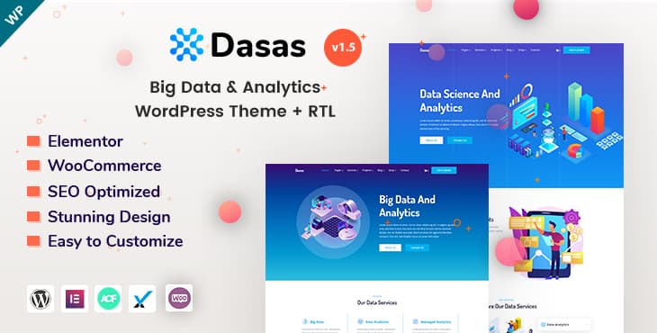 Dasas – Big Data and Analytics Startup WordPress Theme