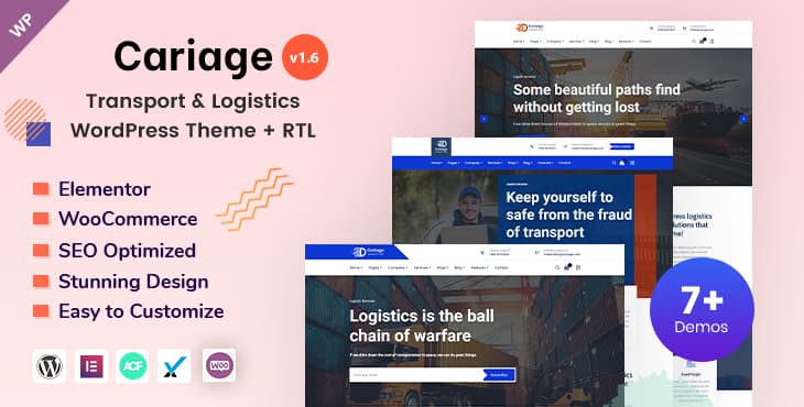 Cariage – Transport and Logistics WordPress Theme
