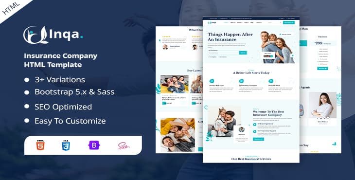 Inqa – Insurance Company HTML Template